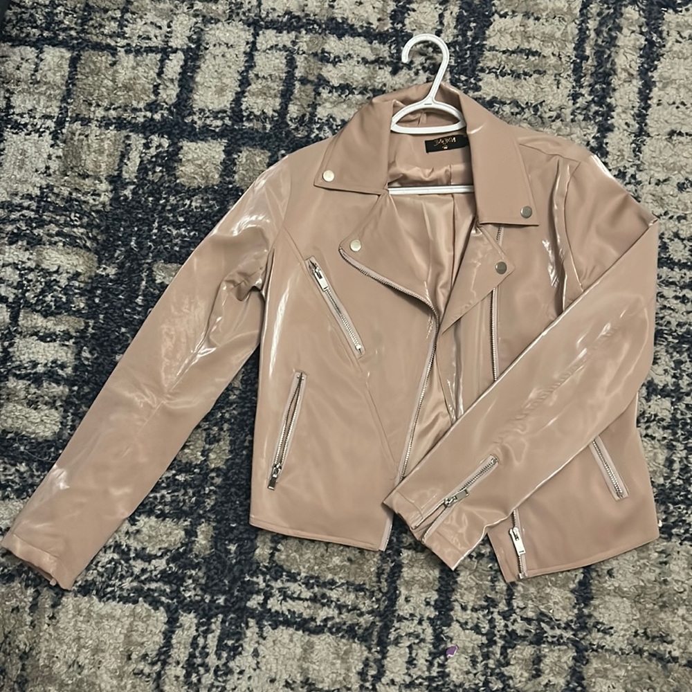 Pink leather jacket